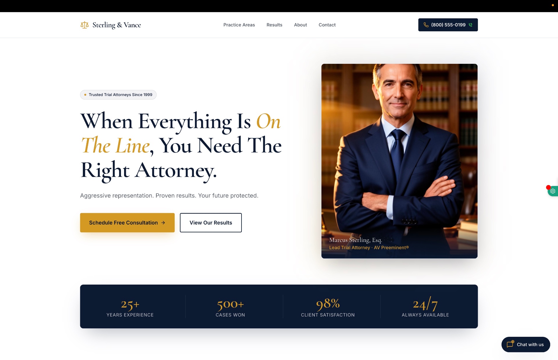 Sterling & Vance website screenshot
