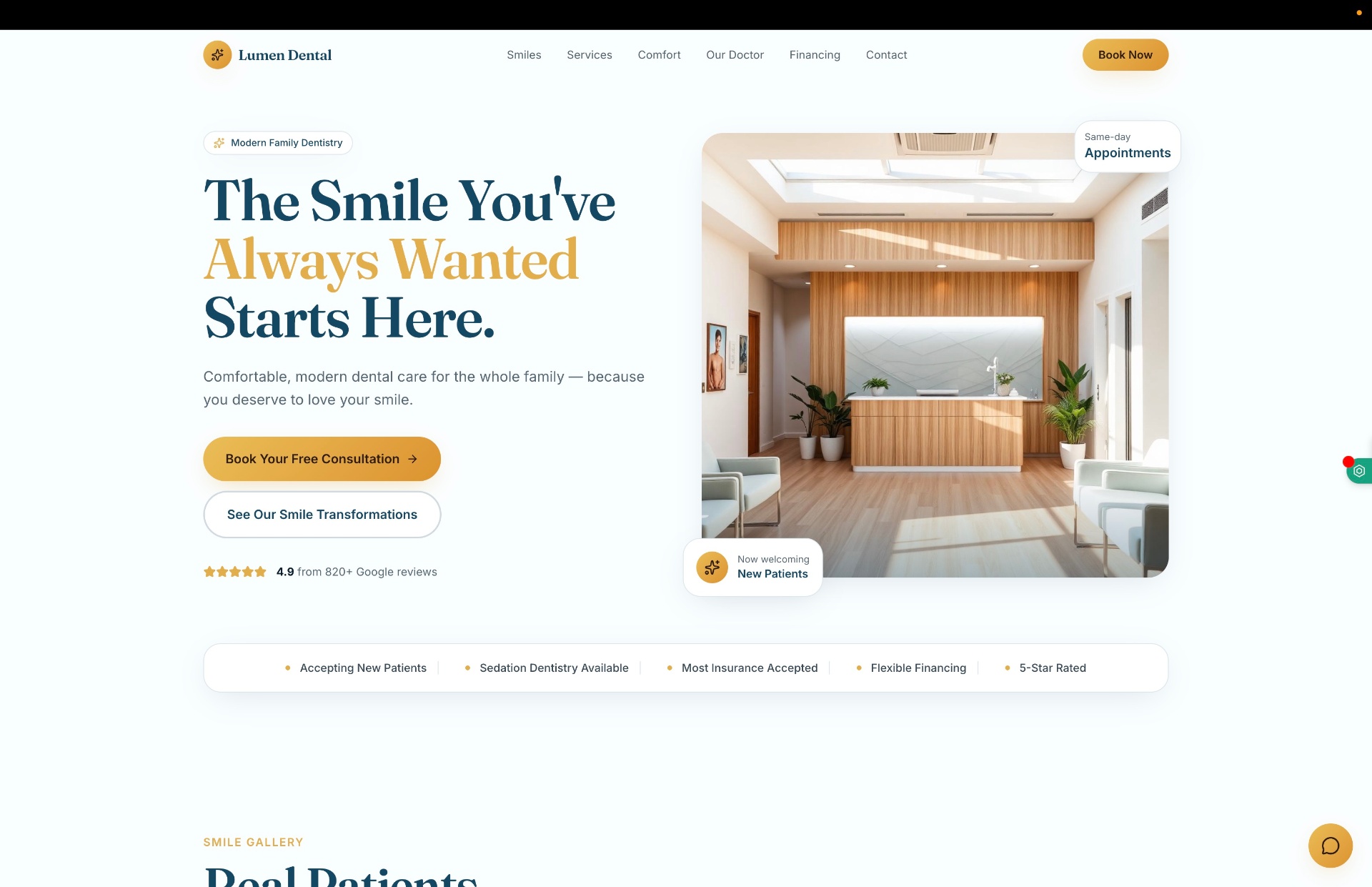 Lumen Dental website screenshot