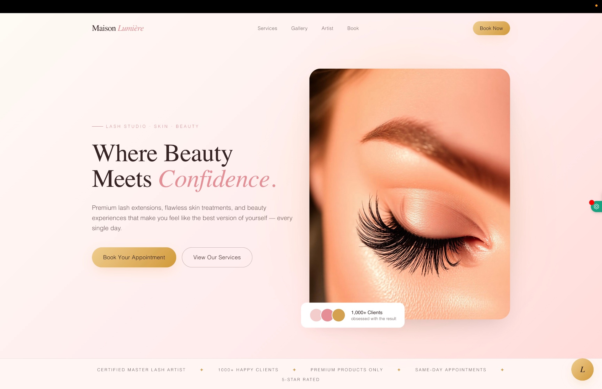 Maison Lumière website screenshot